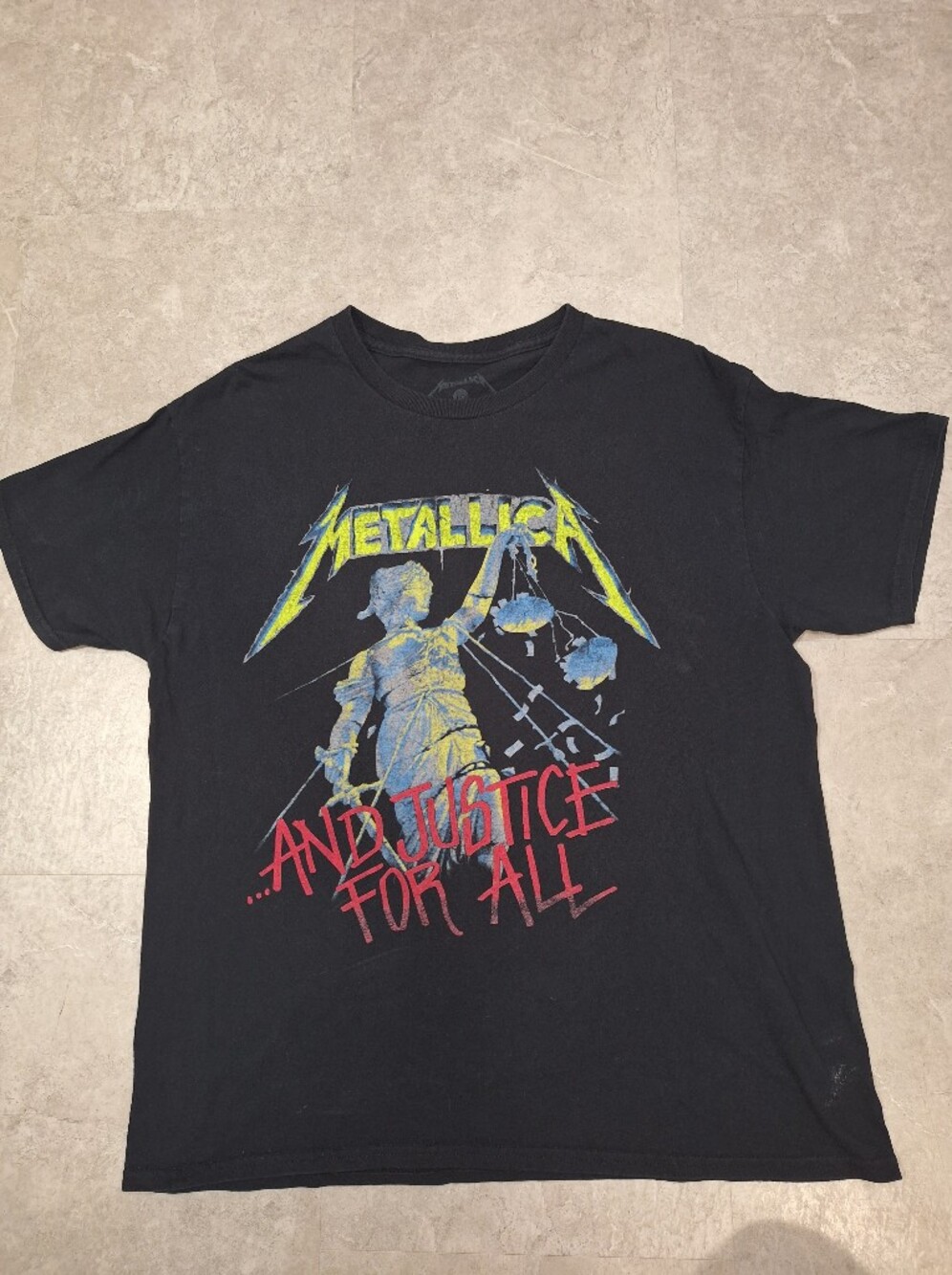 Metallica "...And Justice For All" Black Graphic Tee Size LARGE
